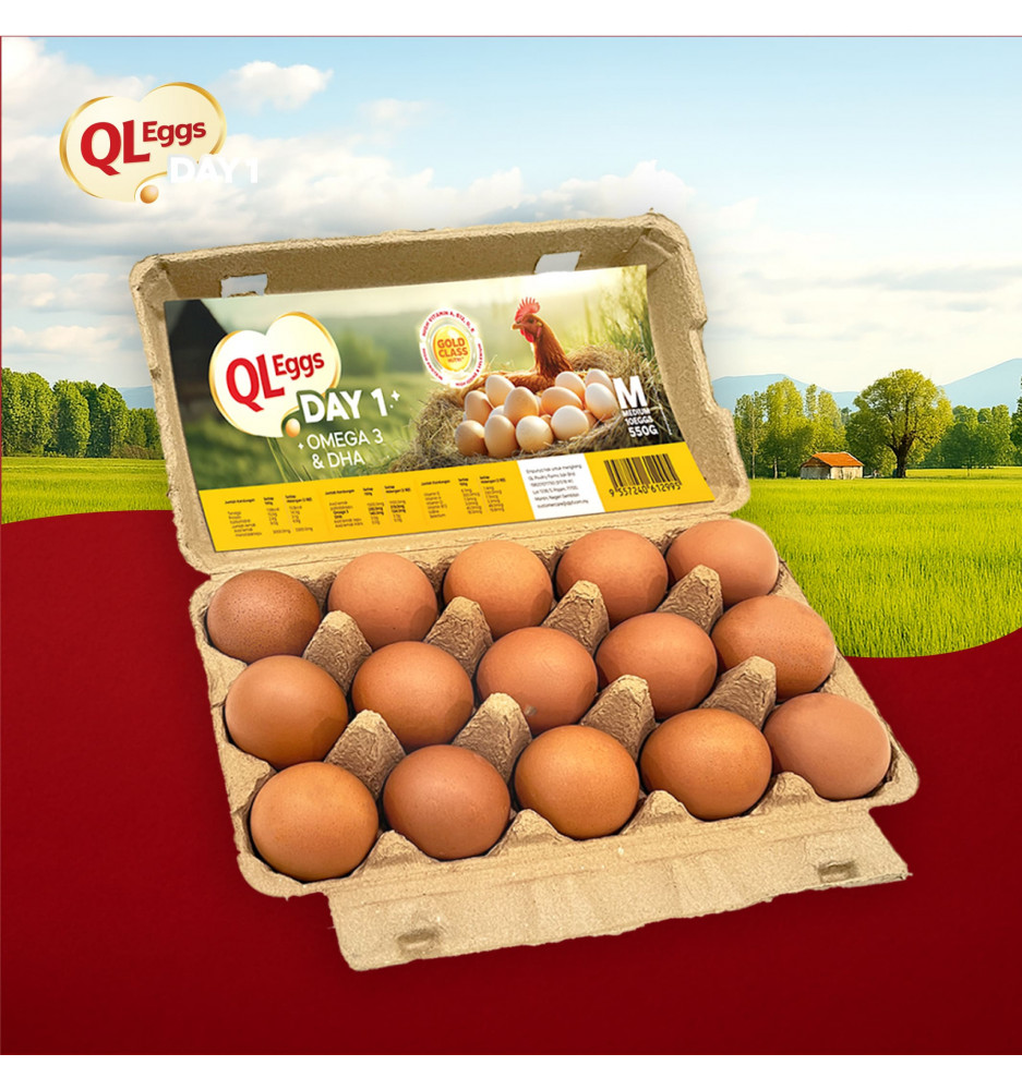 QL Omega & DHA Egg - Medium 20pcs/30pcs/40pcs Fresh Egg Farm Fresh Egg Telur Segar