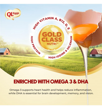 QL Omega & DHA Egg - Medium 20pcs/30pcs/40pcs Fresh Egg Farm Fresh Egg Telur Segar